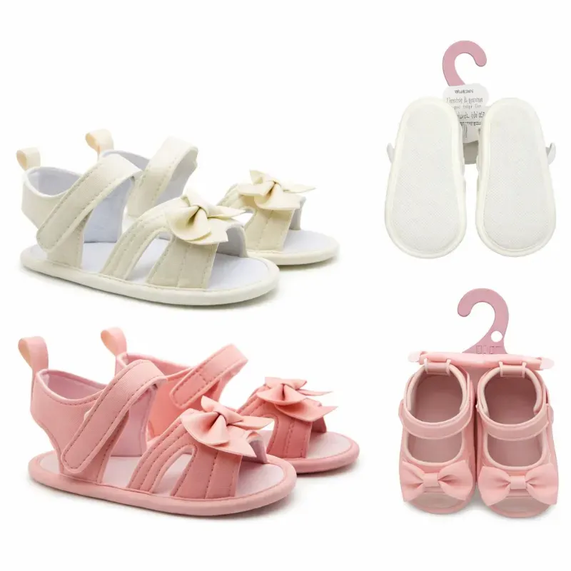 Sandalias Rosadas con Moño para Bebé