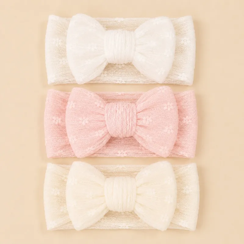 Set de 3 Cintas Para Bebés con Lazos