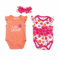 Set de Bodys Frutales y Naranja para Bebé