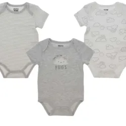 Set de Bodys Infantiles de Manga Corta Gris