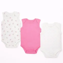 Set de Bodys Infantiles sin Mangas con Estampados Simples