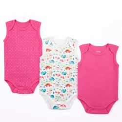 Set de Bodys Infantiles sin Mangas Rosado
