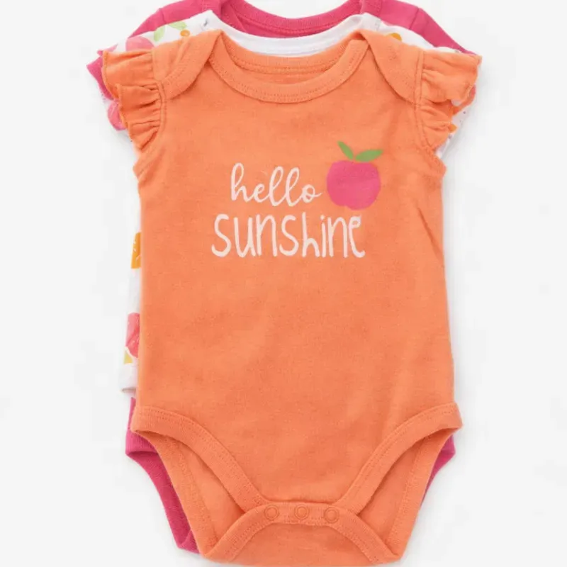 Set de Bodies Naranja, Rosa y Frutal para Bebé