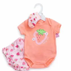 Set de Body de Fresa con Short y Medias