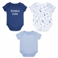 Set de Bodys Azul, Celeste y Blanco para Bebé