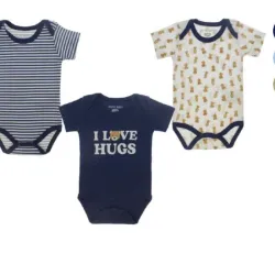 Set de Bodys para Bebé Temática Rayas/Azul oscuro/Osos