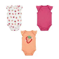 Set de Bodys Rosados con Fresa