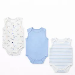 Set de Bodys sin Mangas Temática Dinosaurios/Rayas