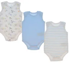 Set de Bodys sin Mangas Temática Dinosaurios/Rayas