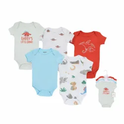 Set de Bodys Verde, Rojo y Blanco con Dinosaurios para Bebé