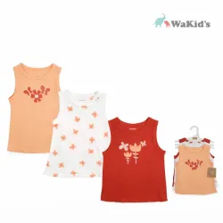 Set de Camisetas Naranja, Marrón y Crema con Estampados