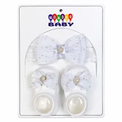 Set de Lazo y Zapaticos Blancos