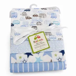 Set de Mantas Azules con Autos y Estrellas para Bebé