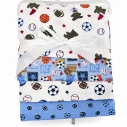 Set de Mantas Azules con Deportes para Bebé
