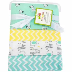 Set de Mantas Verde y Amarillo con Animales para Bebé