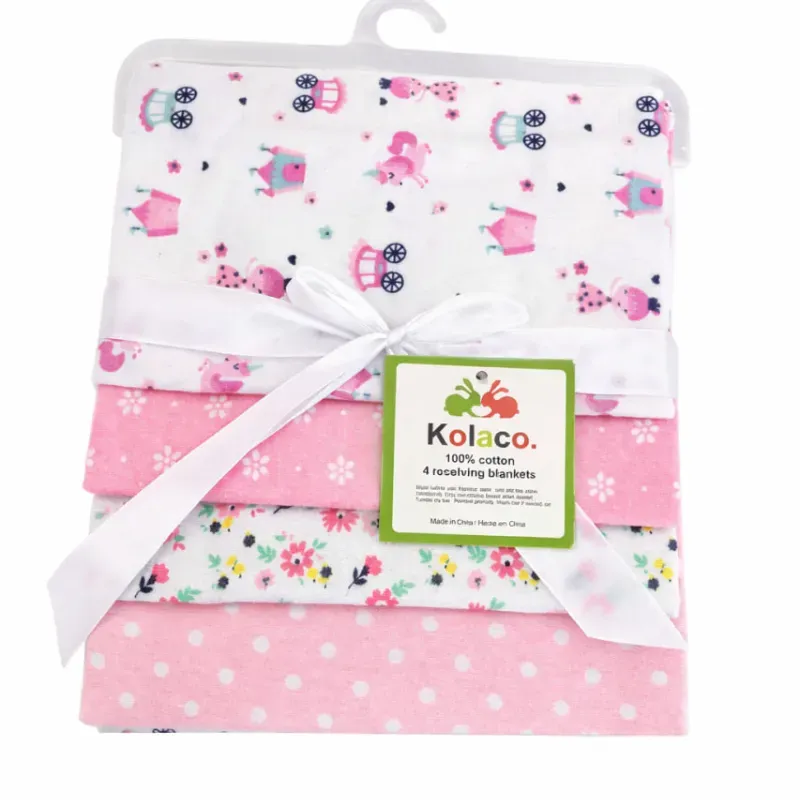 Set de Mantas Rosadas con Castillos y Flores para Bebé