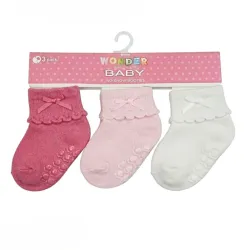 Set de Medias Antideslizantes para Bebé Rosa/Blanco