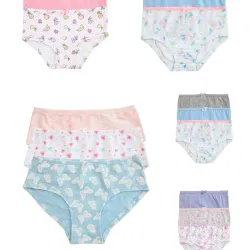 Set de Panties Infantiles Temática Flores/Frutas/Corazones/Mariposas