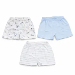 Set de Shorts con Blancos y Celeste