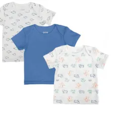 Set de T-Shirts Infantiles Estampadas Temática Peces/Gato/Perros