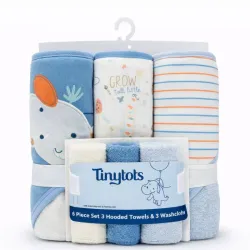 Set de Toallas con Capucha y Paños Animalitos para Bebé