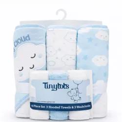 Set de Toallas con Capucha y Paños Nubes para Bebé