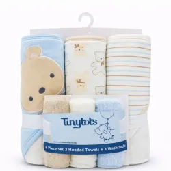 Set de Toallas con Capucha y Paños Ositos para Bebé