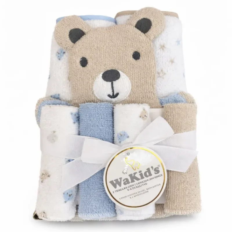Set de Toallas con Osito y Estrellas para Bebé