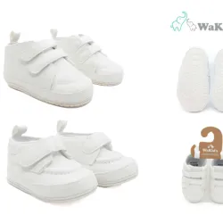 Set de Zapaticos Blancos de Peguetas para Bebé