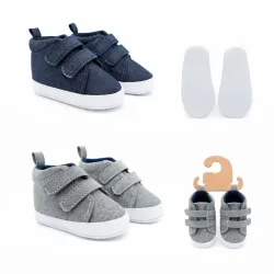 Zapaticos Infantiles de Peguetas Negro/Blanco