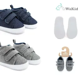 Set de Zapaticos Infantiles de Peguetas Negro/Blanco