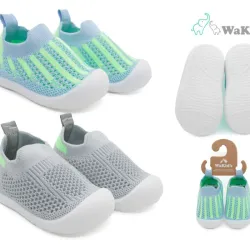 Set de Zapaticos Tejidos para Bebé Verde/Gris