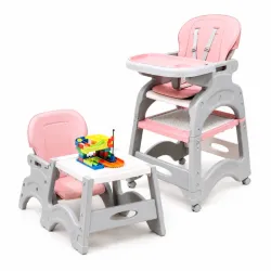 Silla de Comer 2 en 1 Color Rosa