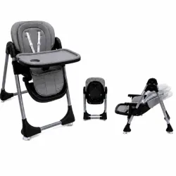Silla de Comer Ajustable con Respaldo Reclinable Gris