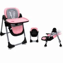 Silla de Comer Ajustable con Respaldo Reclinable Rosa