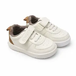 Tenis Blancos con Detalles Marrón para Bebé