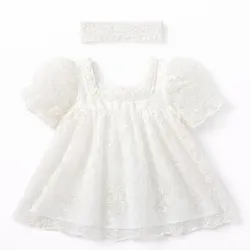 Vestido para Bautizo con Bordado Floral