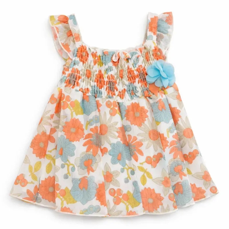 Vestido Floral con Tirantes para Bebé