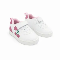 Zapatillas Blancas con Cereza para Bebé