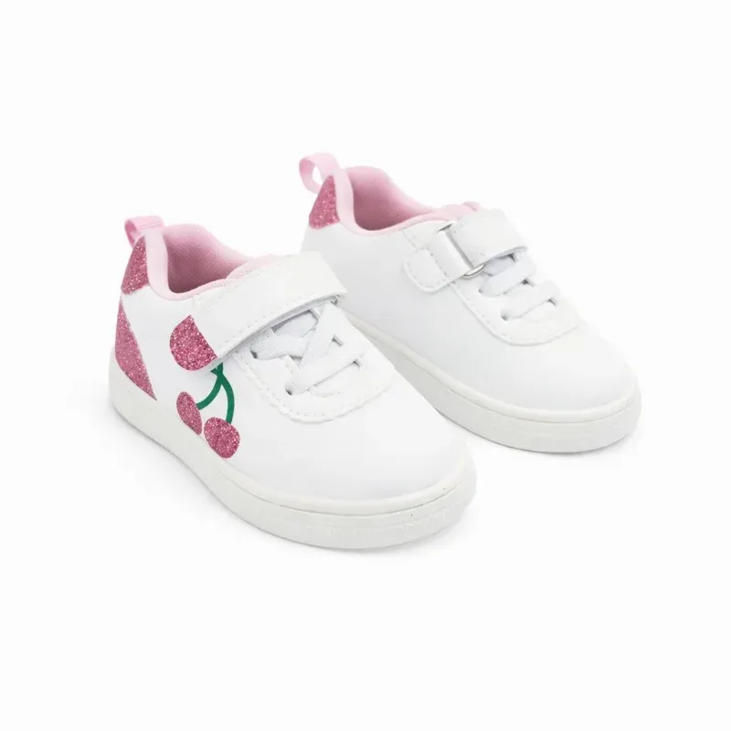 Zapatillas Blancas con Cereza para Bebé