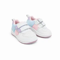 Zapatillas Blancas con Detalles Rosados para Bebé