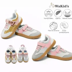 Zapatillas Blancas con Rosado y Gris para Bebé