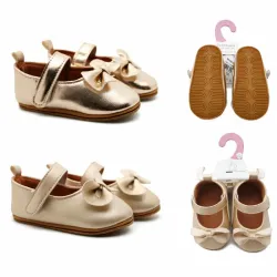 Zapatos Dorados con Moño para Bebé