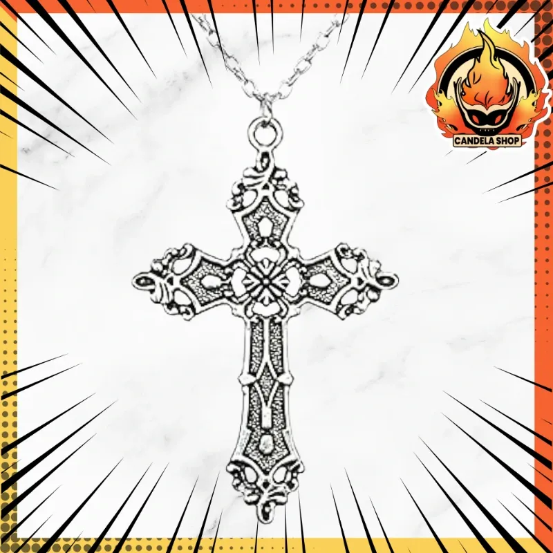 🩶¡COLLAR CRUCIFIJO GRIS! 🩶