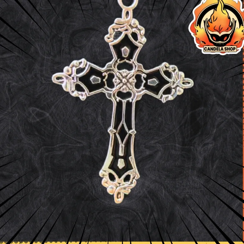 ⚫ ¡COLLAR CRUCIFIJO NEGRO SENCILLO! ⚫