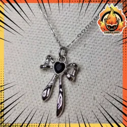 🎀🖤 ¡COLLAR LAZO CON CORAZÓN NEGRO! 🖤🎀