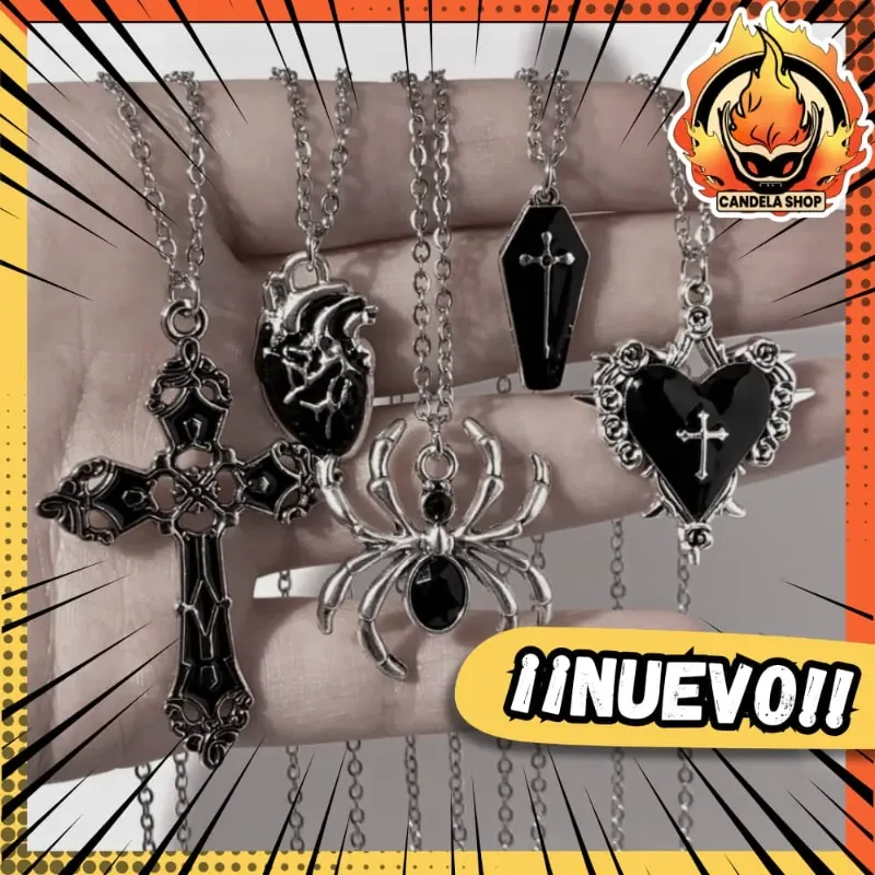🕸️✨¡COLLARES GÓTICOS NEGROS!🕸️✨