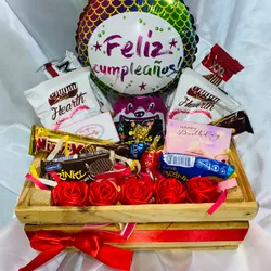 Caja de madera con candy 