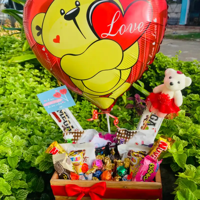 Caja de madera  con candy