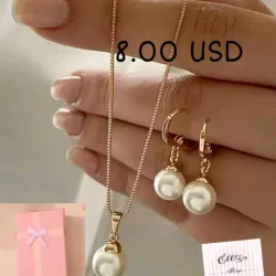 Juego de cadena y aretes